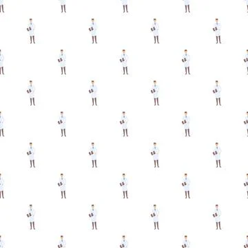 Repeating doctor characters forming seamless medical pattern Stock Illustration