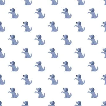 Repeating dog illustration pattern creating seamless background Stock Illustration