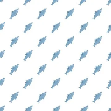 Repeating dolphin pattern swimming in an oceanic motif Stock Illustration