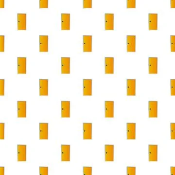 Repeating doors orange flat cartoon pattern design Ilustración de archivo