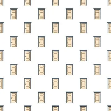 Repeating doors pattern representing choice and opportunity Stock Illustration