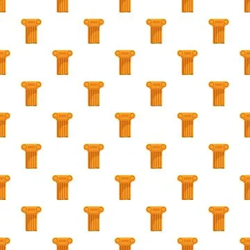 Repeating doric column pattern on white background Illustrazione stock