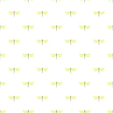 Repeating dragonfly winged minimalist pattern on white background Stock Illustration
