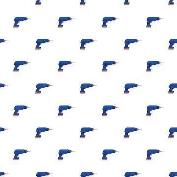 Repeating drill tools construction equipment seamless pattern Stock Illustration