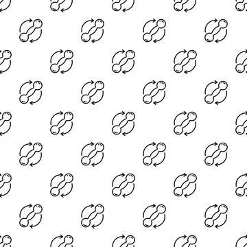 Repeating dumbbell rotation pattern on white background Stock Illustration
