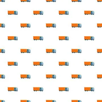 Repeating dump trucks pattern for construction logistics Illustrazione stock