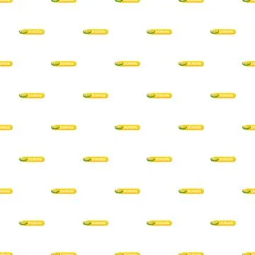 Repeating durian fruit icon labels pattern background Stock Illustration