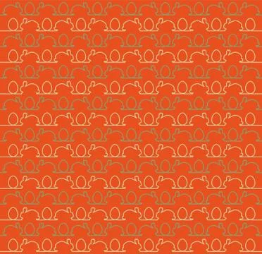 Repeating easter packing and background design with bunnies and eggs Stock Illustration