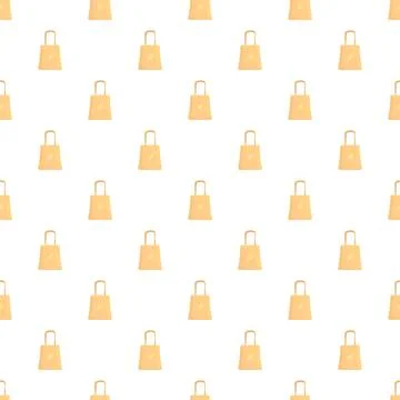 Repeating eco friendly paper grocery shopping bags pattern Stock Illustration