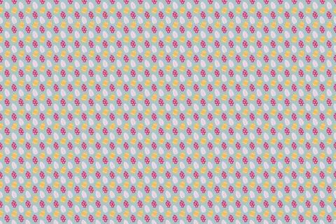 Repeating egg pattern. Funny spring background Stock Illustration