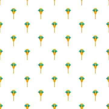 Repeating egyptian papyrus scepter pattern on white background Stockillustratie