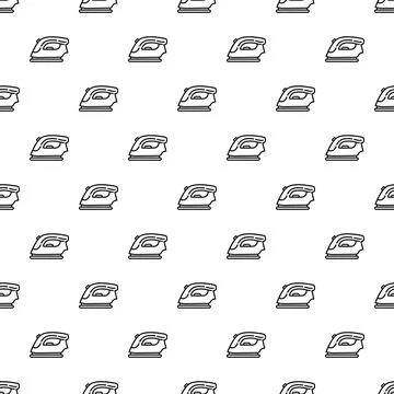 Repeating electric iron flat line seamless pattern Illustrazione stock