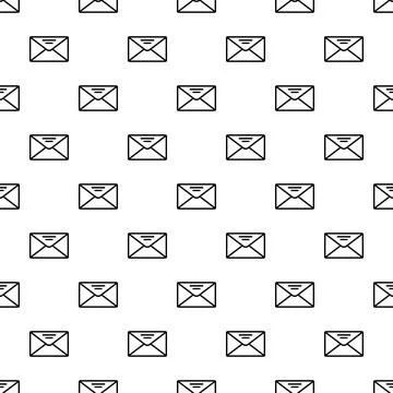 Repeating email envelope pattern creating communication background Illustrazione stock
