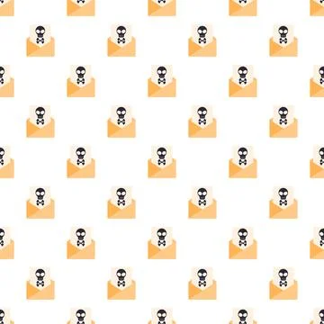 Repeating email malware skull pattern background イラスト素材
