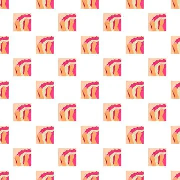Repeating feet pattern with pink painted nails Stock Illustration