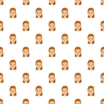 Repeating female avatar faces creating seamless pattern Stock Illustration