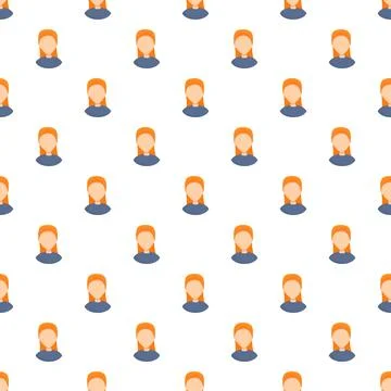 Repeating female avatar user profile seamless pattern background Illustrazione stock