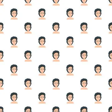 Repeating female face pattern for user interface 스톡 일러스트