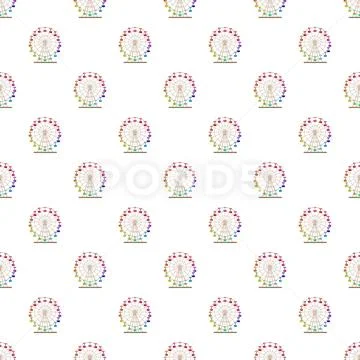 Repeating ferris wheel pattern creating a fun background 库存插图