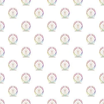 Repeating ferris wheel pattern creating a fun background Stock Illustration