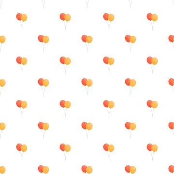 Repeating festive balloons pattern creating an orange background Stock Illustration