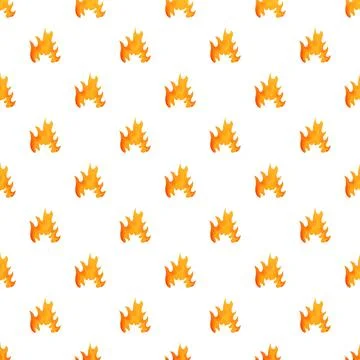 Repeating fire flames seamless pattern on white background イラスト素材