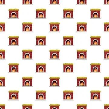 Repeating fire stove pattern creating warmth concept Stock Illustration