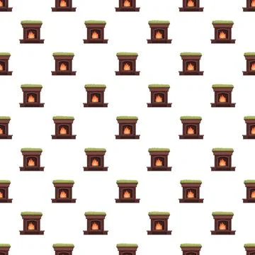 Repeating fireplace pattern with burning flames Illustrazione stock
