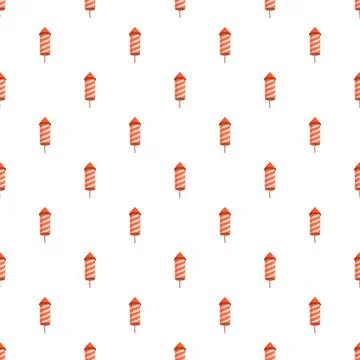 Repeating firework rockets forming festive celebration pattern Stock Illustration