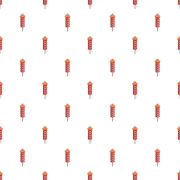 Repeating firework rockets forming festive celebration pattern Stock-Illustration