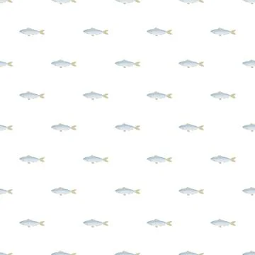 Repeating fish pattern creating a seamless design Stock Illustration
