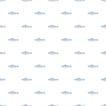 Repeating fish pattern creating seamless background texture Stock Illustration
