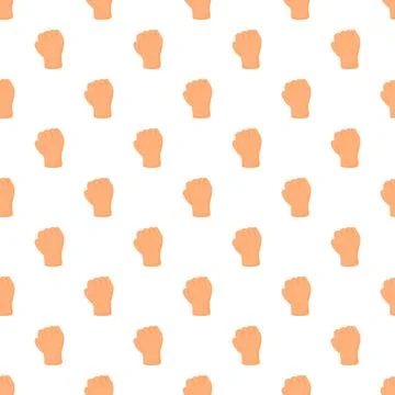 Repeating fist gesture forms a seamless pattern Illustrazione stock