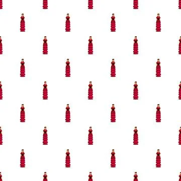 Repeating flamenco dancer pattern on white background Stock Illustration