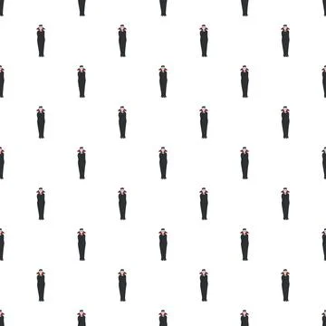 Repeating flat cartoon vampire figure for spooky halloween design Stock Illustration