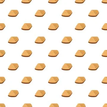 Repeating flat chocolate chip cookie shapes pattern 스톡 일러스트