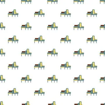 Repeating flat design couches creating seamless pattern background Stock Illustration
