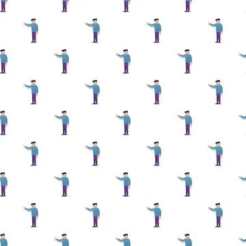 Repeating flat design men presenting in a pattern Stockillustratie