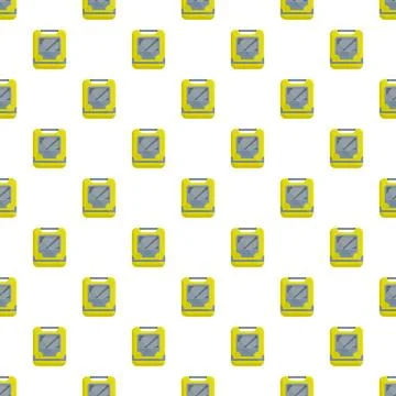 Repeating flat design of yellow train cars on a white background 库存插图