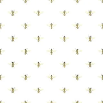 Repeating flat illustration of flying insects pattern Illustrazione stock