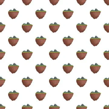 Repeating floating fantasy islands forming a seamless pattern Stock Illustration