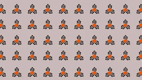 Repeating Floral Pattern Animation with Orange and Green Accents. Stock Footage 325381674