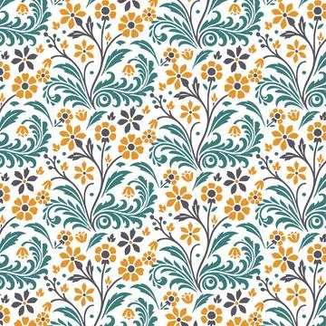 Repeating floral pattern with delicate flower motifs for clothing Stock Illustration