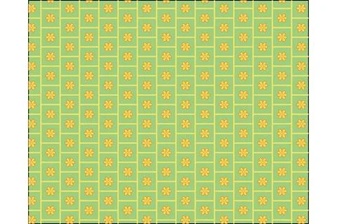 A Repeating Floral Pattern on a Green Background 스톡 일러스트