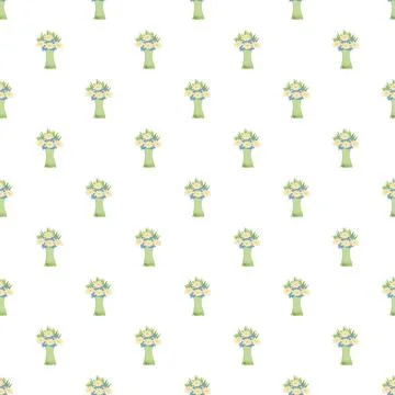 Repeating flower bouquet pattern creating seamless background design 스톡 일러스트