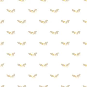 Repeating flying bird cartoon pattern white background Stockillustratie