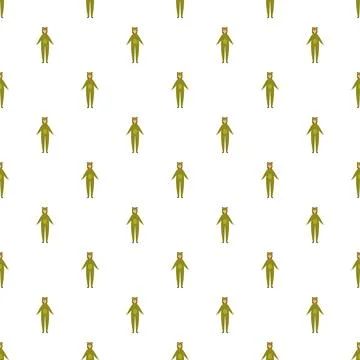 Repeating frog costume character pattern on white background Stock Illustration