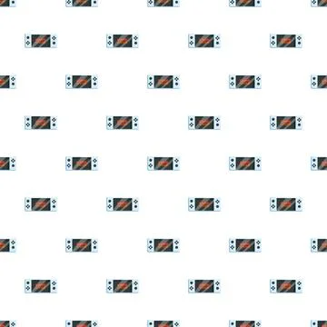 Repeating game consoles showing 'game over' screen pattern Stock Illustration