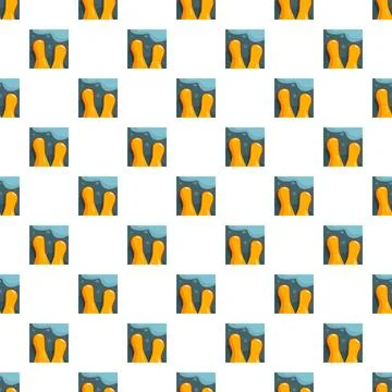 Repeating game tile pattern with orange lava Stock Illustration