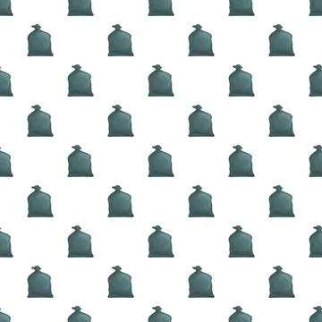 Repeating garbage bags pattern illustrating waste disposal concept Stock Illustration